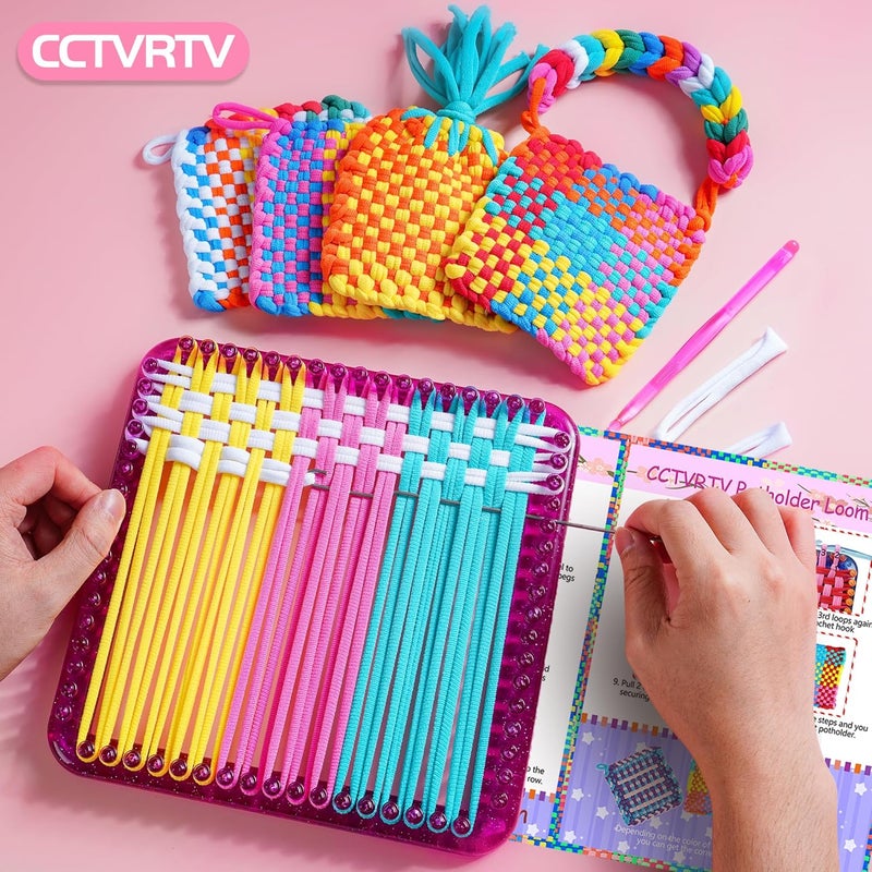 CCTVRTV Weaving Loom Kit Toys for Kids and Adults, Potholder Loops DIY Arts and Crafts for Boys and Girls Ages 5 6 7 8-12 13, Easy Potholder Loom Knitting Kits Gifts for Beginners, 252 Craft Loops. - Image 3